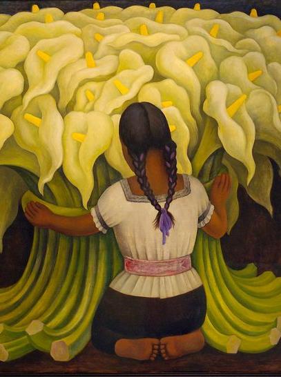 girl with lilies diego rivera