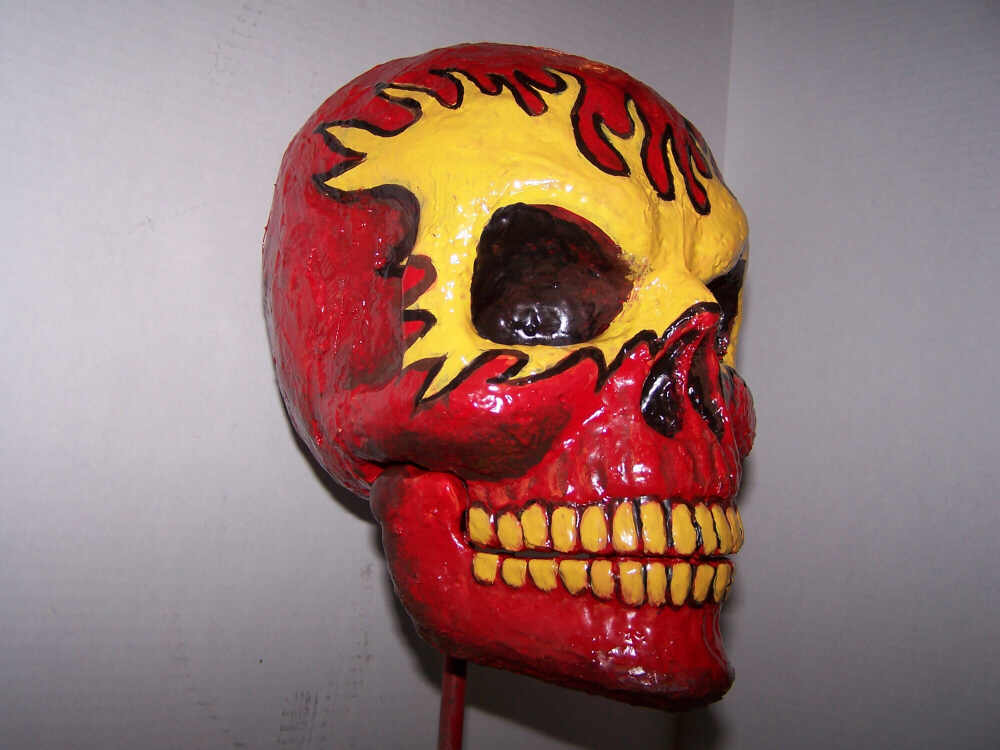 Red Flame Skull Right